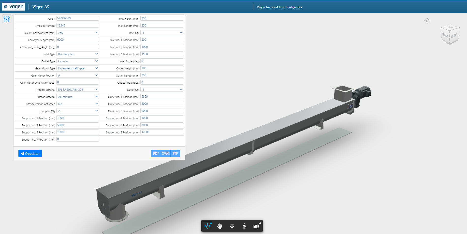 Vagen Conveyors visualization